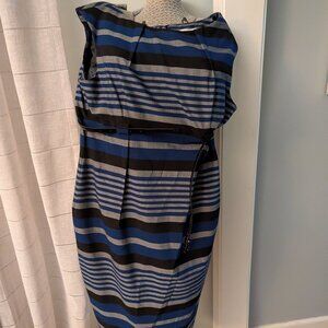 Dress, Calvin Klein Striped Sheath With Belt